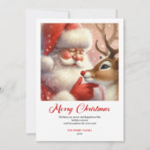 Modern Rudolph Santa Claus Humor Christmas Greetin シーズンカード (正面)