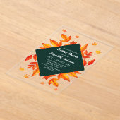 Modern Rustic Autumn Leaves Bridal Shower アクリル招待状 (レイダウン)
