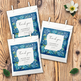 Modern Rustic Blue Hydrangeas Floral Wedding フェイバーバッグ