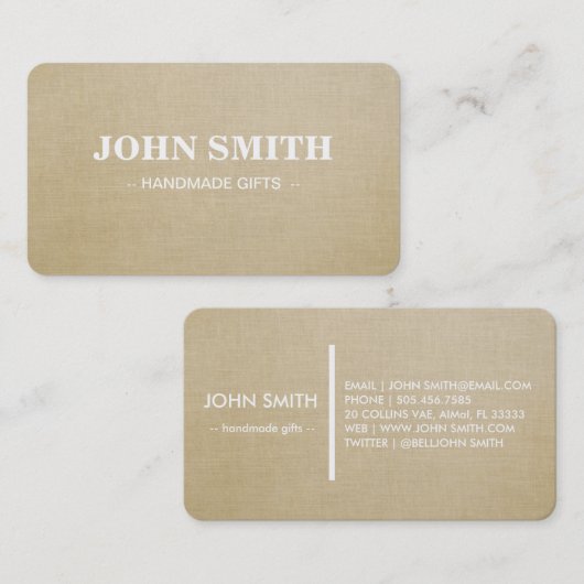 Modern Rustic brown Kraft Lenin  名刺 (正面/裏面)
