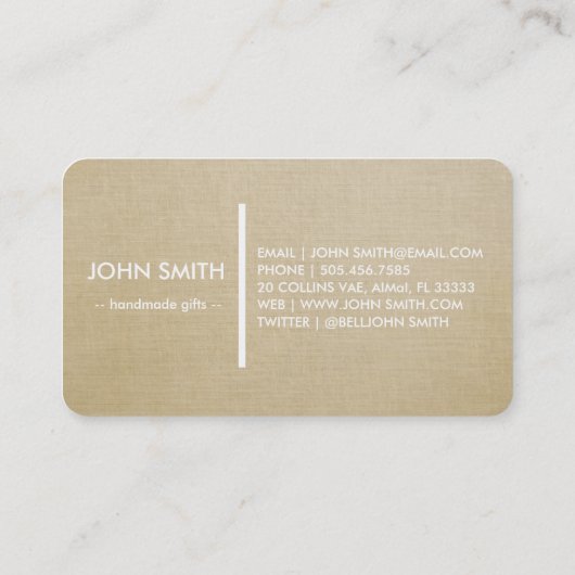 Modern Rustic brown Kraft Lenin 名刺 (裏面)