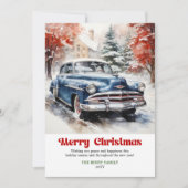 Modern rustic Christmas scene watercolor festive  シーズンカード (正面)
