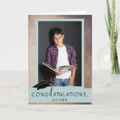 Modern Rustic Congratulations Graduation Photo カード (正面)