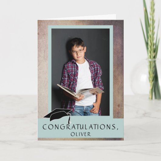 Modern Rustic Congratulations Graduation Photo カード (正面)