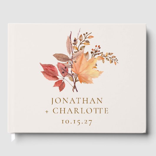 Modern Rustic Fall Boho Flower Wedding  ゲストブック (正面)