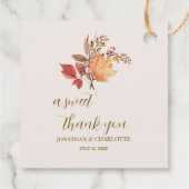 Modern Rustic Fall Boho Flower Wedding フェイバータグ (裏面)