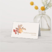 Modern Rustic Fall Boho Flower Wedding プレイスカード (正面)