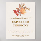 Modern Rustic Fall Boho Flower Wedding  ポスター (正面)