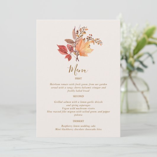 Modern Rustic Fall Boho Flower Wedding メニュー (スタンド正面)