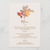 Modern Rustic Fall Boho Flower Wedding メニュー (正面)