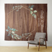 Modern Rustic Floral Wedding Backdrop タペストリー (インサイチュ(横))