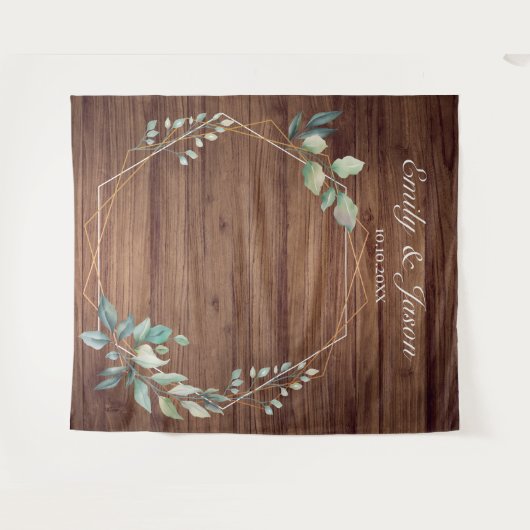 Modern Rustic Floral Wedding Backdrop タペストリー (正面(横))