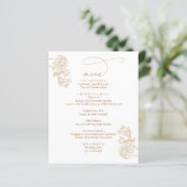 Modern Rustic Gold Floral Wedding Menus (スタンド正面)