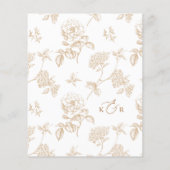 Modern Rustic Gold Floral Wedding Menus (裏面)