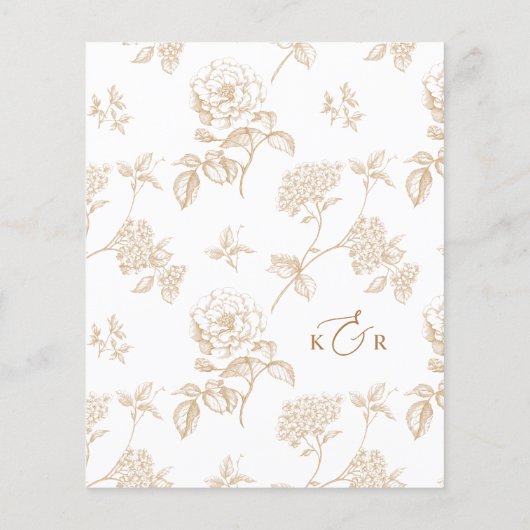 Modern Rustic Gold Floral Wedding Menus (裏面)