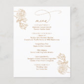 Modern Rustic Gold Floral Wedding Menus (正面)
