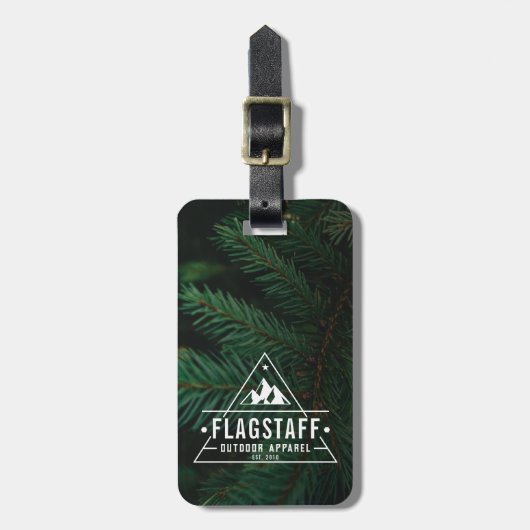 Modern Rustic Masculine Mountain Outdoor Goods ラゲッジタグ (正面縦)