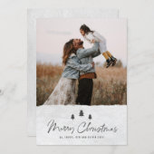 Modern Rustic Merry Christmas 2 Photo シーズンカード (正面/裏面)