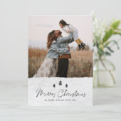 Modern Rustic Merry Christmas 2 Photo シーズンカード (スタンド正面)