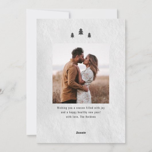 Modern Rustic Merry Christmas  2 Photo シーズンカード (裏面)
