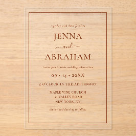 Modern Rustic Minimal Elegant  アクリル招待状