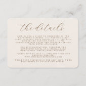 Modern Rustic Minimalist Wedding Details  エンクロージャーカード (正面)