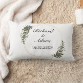 Modern Rustic Monogram Custom Family Name Sage  ランバークッション (ブランケット)