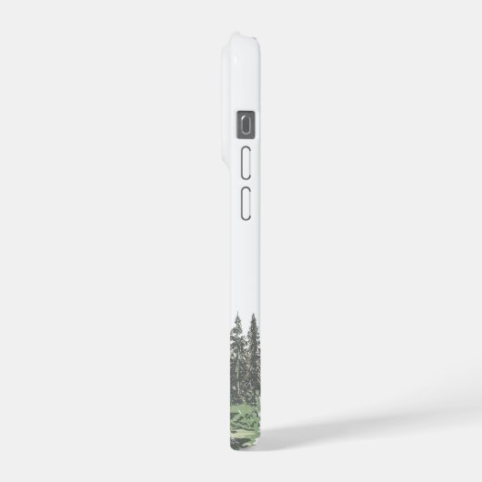 Modern Rustic Mountain Forest iPhoneケース (左側面)