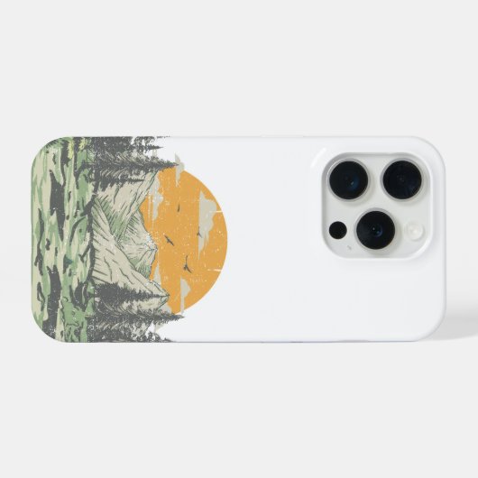 Modern Rustic Mountain Forest iPhoneケース (裏面横)