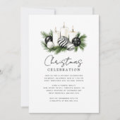 Modern Rustic Nature Christmas Party Invitation 招待状 (正面)