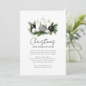 Modern Rustic Nature Christmas Party Invitation 招待状 (スタンド正面)