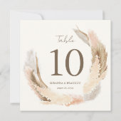 Modern Rustic Pampas Grass Wedding Table Number 招待状 (裏面)
