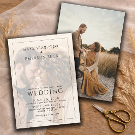Modern Rustic Photo Overlay Wedding 招待状
