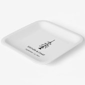 Modern Rustic Pine Tree Casual Wedding Reception ペーパープレート (傾斜あり)