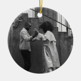 Modern Rustic Plaid Christmas Ornament Personalize セラミックオーナメント