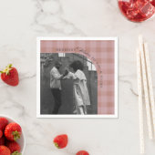 Modern Rustic Plaid Holiday Napkins Personalized スタンダードカクテルナプキン (インサイチュ)