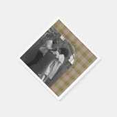 Modern Rustic Plaid Holiday Napkins Personalized スタンダードカクテルナプキン (角)
