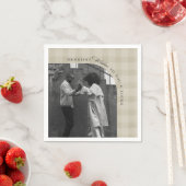 Modern Rustic Plaid Holiday Napkins Personalized スタンダードカクテルナプキン (インサイチュ)