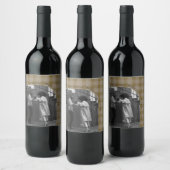 Modern Rustic Plaid Holiday Wine Label Personalize ワインラベル (ボトル)