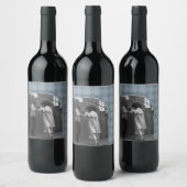 Modern Rustic Plaid Holiday Wine Label Personalize ワインラベル (ボトル)