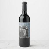 Modern Rustic Plaid Holiday Wine Label Personalize ワインラベル (正面)