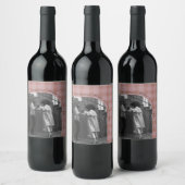 Modern Rustic Plaid Holiday Wine Label Personalize ワインラベル (ボトル)
