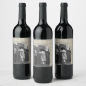 Modern Rustic Plaid Holiday Wine Label Personalize ワインラベル (ボトル)
