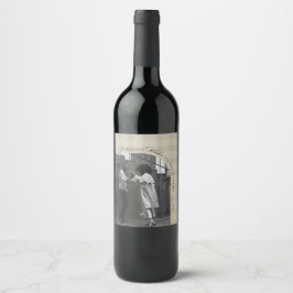 Modern Rustic Plaid Holiday Wine Label Personalize ワインラベル