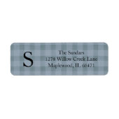 Modern Rustic Plaid Return Address Labels ラベル (正面)
