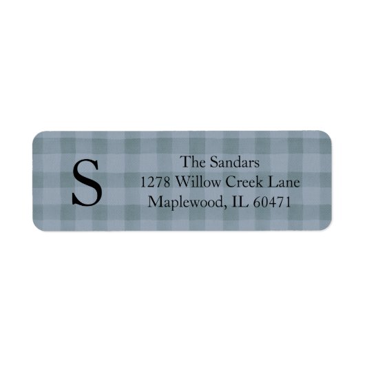 Modern Rustic Plaid Return Address Labels ラベル (正面)