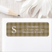 Modern Rustic Plaid Return Address Labels ラベル (インサイチュ)