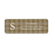 Modern Rustic Plaid Return Address Labels ラベル (正面)