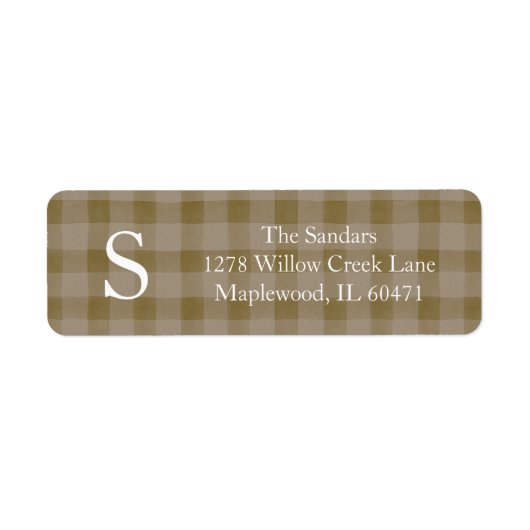 Modern Rustic Plaid Return Address Labels ラベル (正面)