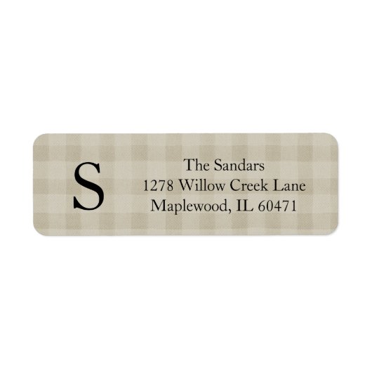 Modern Rustic Plaid Return Address Labels ラベル (正面)